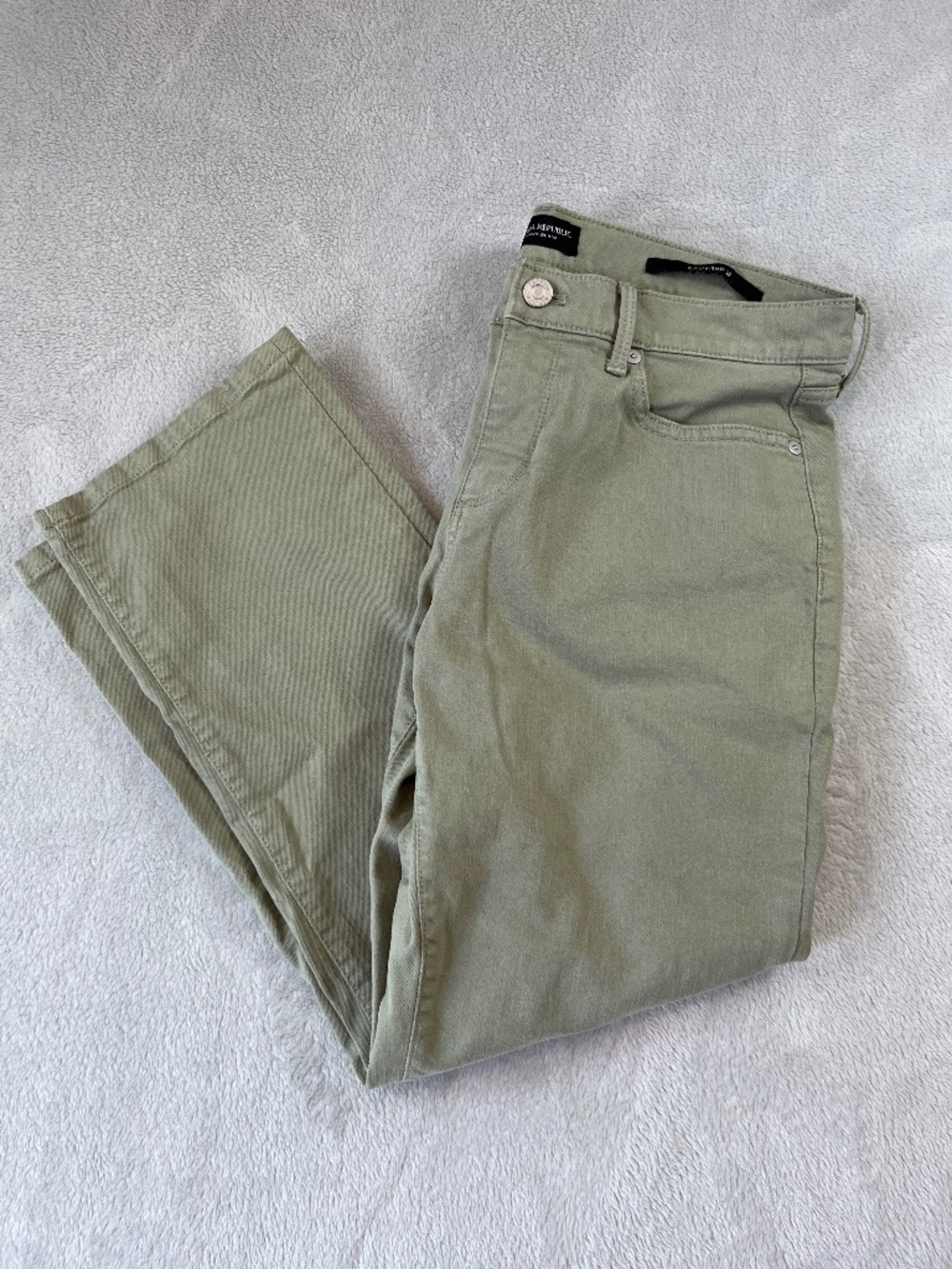Banana Republic 5 Pocket Girlfriend 28 Light Olive Jeans Pants